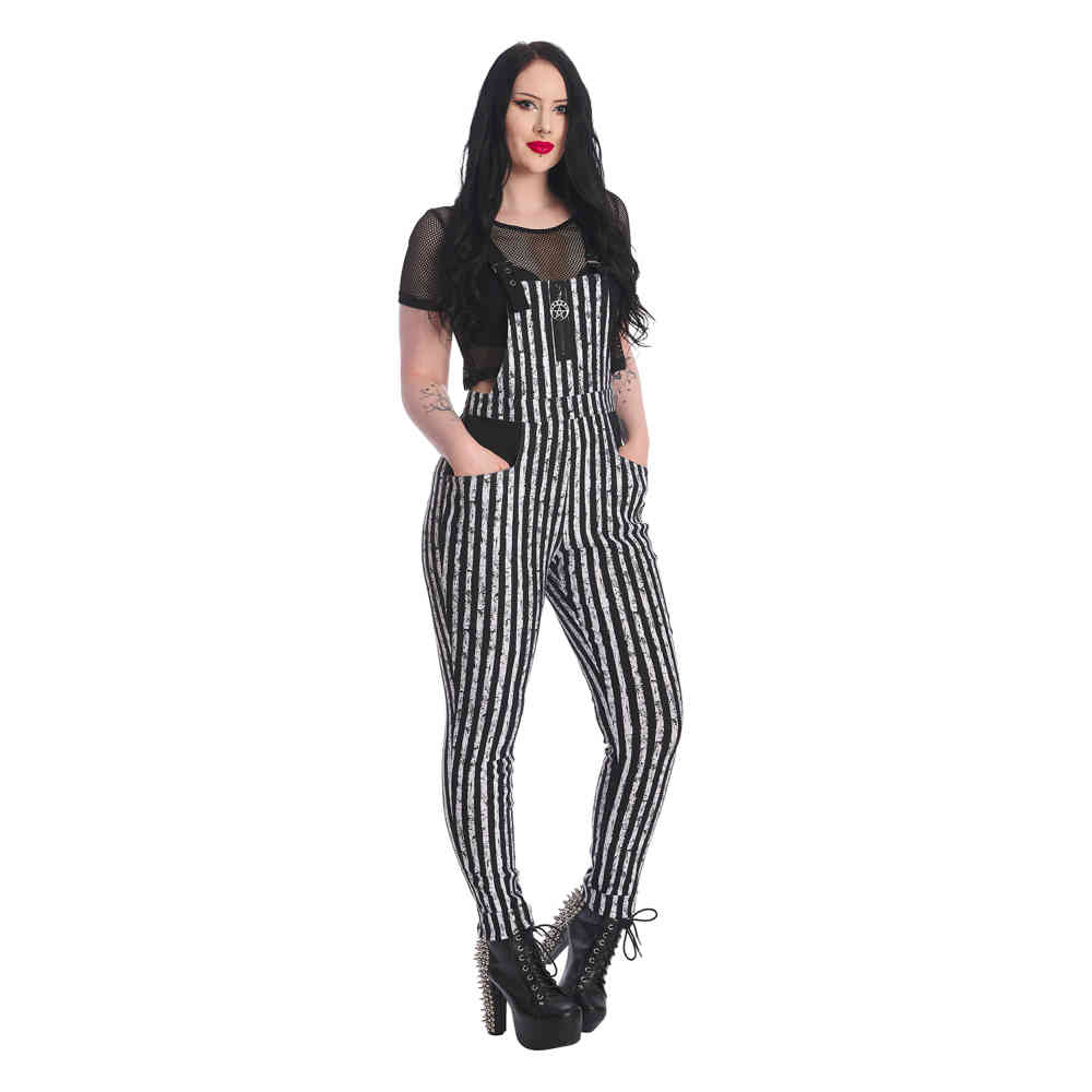 Banned - Spooky Nightwalks Jumpsuit - Schwarz/Weiß